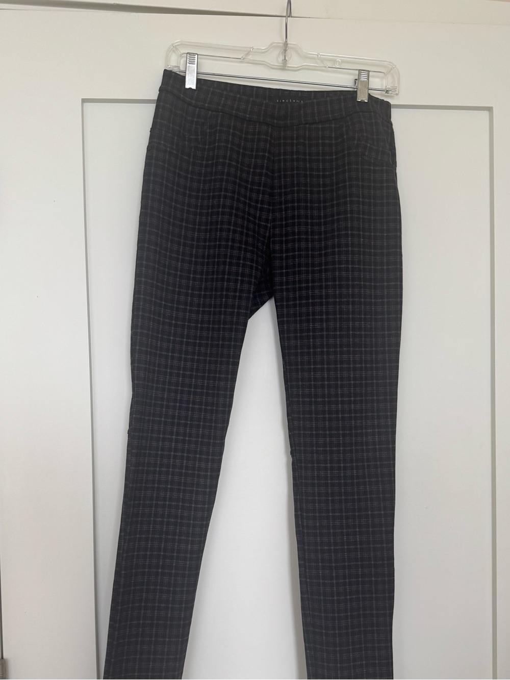 Sanctuary Black and Gray Plaid Slim Pants
